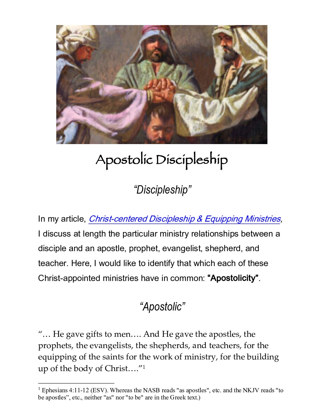 Article Apostolic Discipleship
